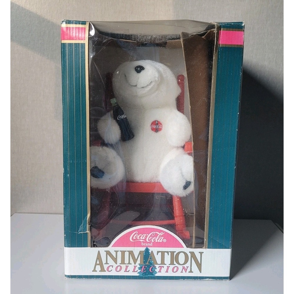 Vintage Coca-Cola Animation Collection Polar Bear‎ With Box Mint Rocking Chair